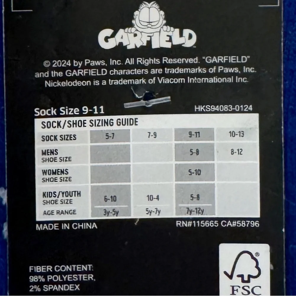 Garfield Crew Socks